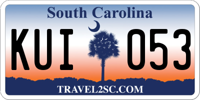 SC license plate KUI053