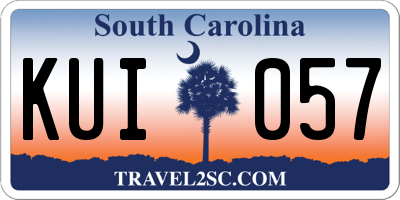 SC license plate KUI057