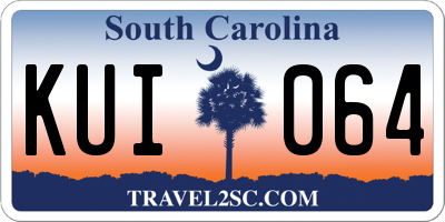 SC license plate KUI064