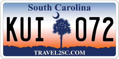 SC license plate KUI072