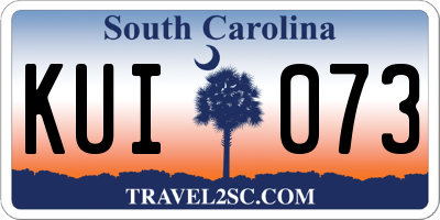 SC license plate KUI073