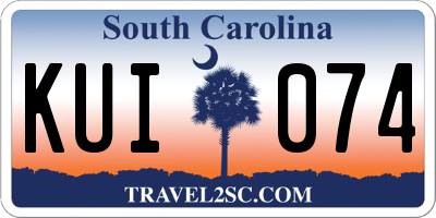 SC license plate KUI074
