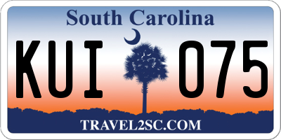 SC license plate KUI075
