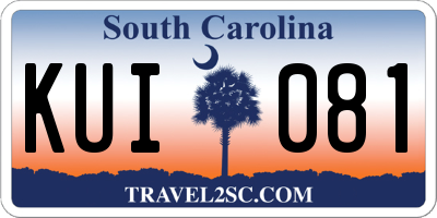 SC license plate KUI081