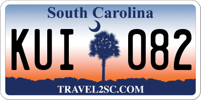 SC license plate KUI082