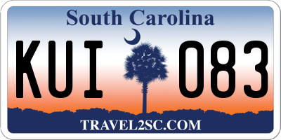 SC license plate KUI083