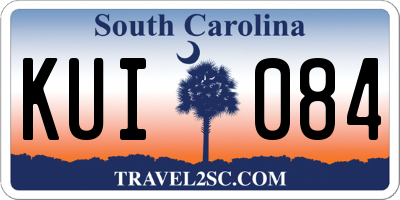 SC license plate KUI084