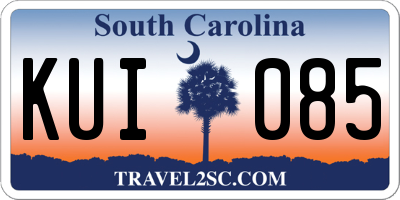 SC license plate KUI085