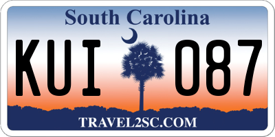 SC license plate KUI087