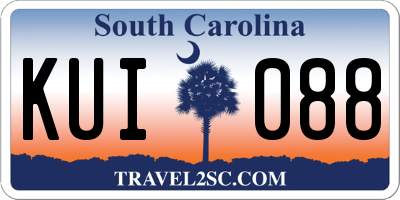 SC license plate KUI088