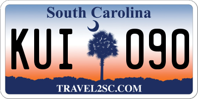 SC license plate KUI090