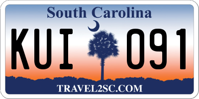 SC license plate KUI091