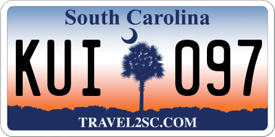 SC license plate KUI097
