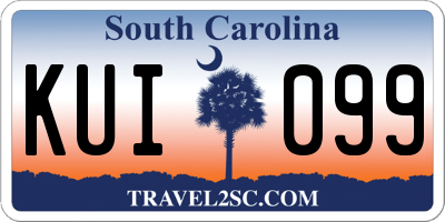 SC license plate KUI099