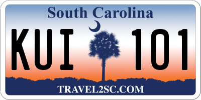 SC license plate KUI101