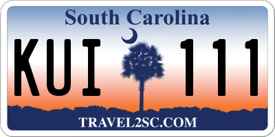 SC license plate KUI111