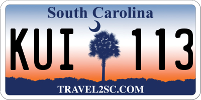 SC license plate KUI113