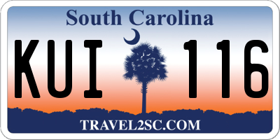 SC license plate KUI116