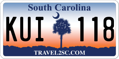 SC license plate KUI118