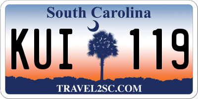 SC license plate KUI119