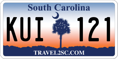 SC license plate KUI121