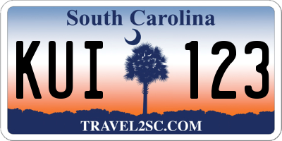 SC license plate KUI123