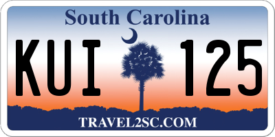 SC license plate KUI125