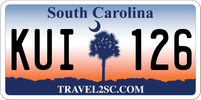 SC license plate KUI126