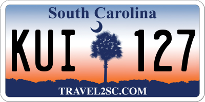 SC license plate KUI127