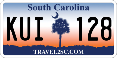SC license plate KUI128