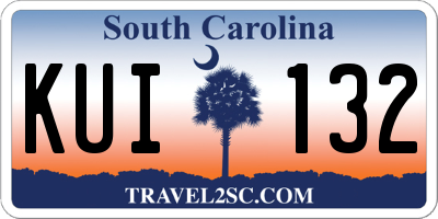 SC license plate KUI132