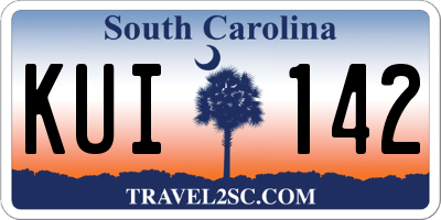 SC license plate KUI142