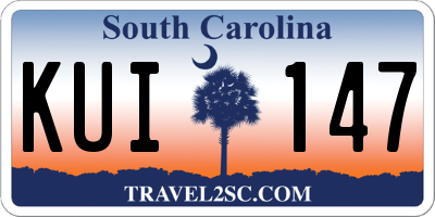 SC license plate KUI147