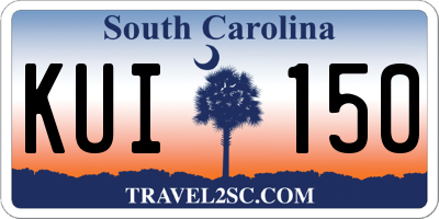 SC license plate KUI150