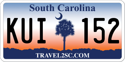 SC license plate KUI152