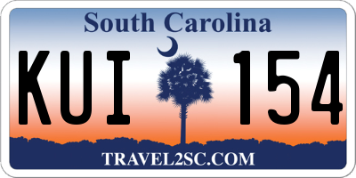 SC license plate KUI154