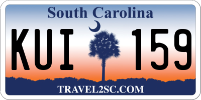 SC license plate KUI159