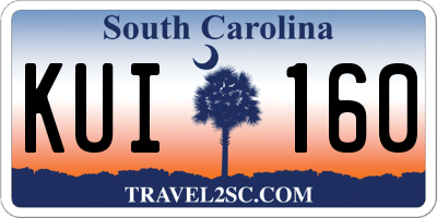 SC license plate KUI160