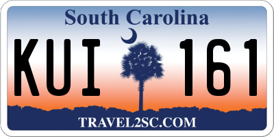 SC license plate KUI161