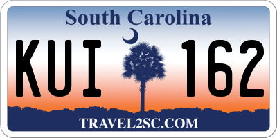 SC license plate KUI162