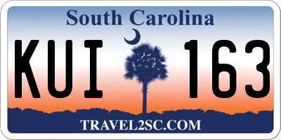 SC license plate KUI163