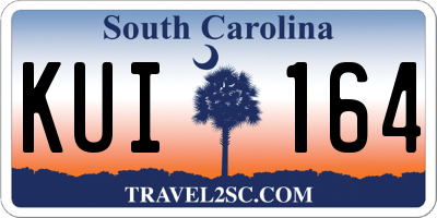 SC license plate KUI164