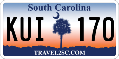 SC license plate KUI170