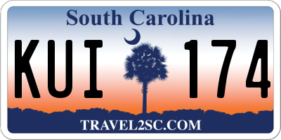 SC license plate KUI174