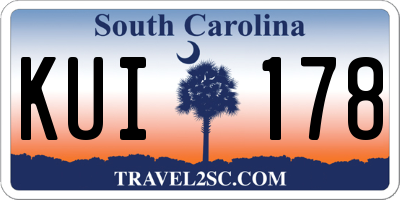 SC license plate KUI178