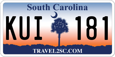 SC license plate KUI181