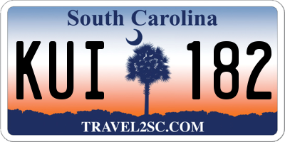 SC license plate KUI182
