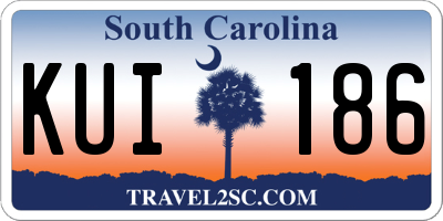 SC license plate KUI186