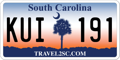 SC license plate KUI191