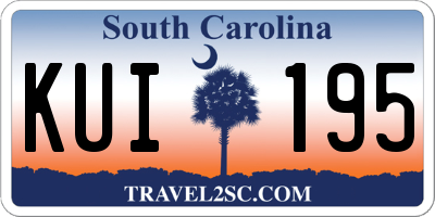 SC license plate KUI195